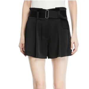 NWOT A.L.C. Black Deliah High-Waist Drapey Satin Shorts, Size 4
